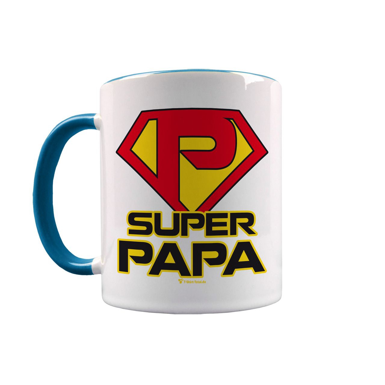Super Papa Tasse türkis / weiß