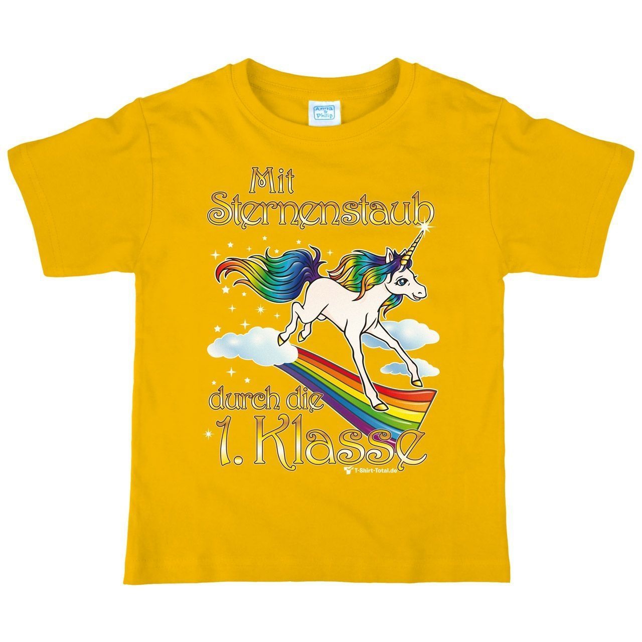 Einhorn 1. Klasse Kinder T-Shirt gelb 110 / 116