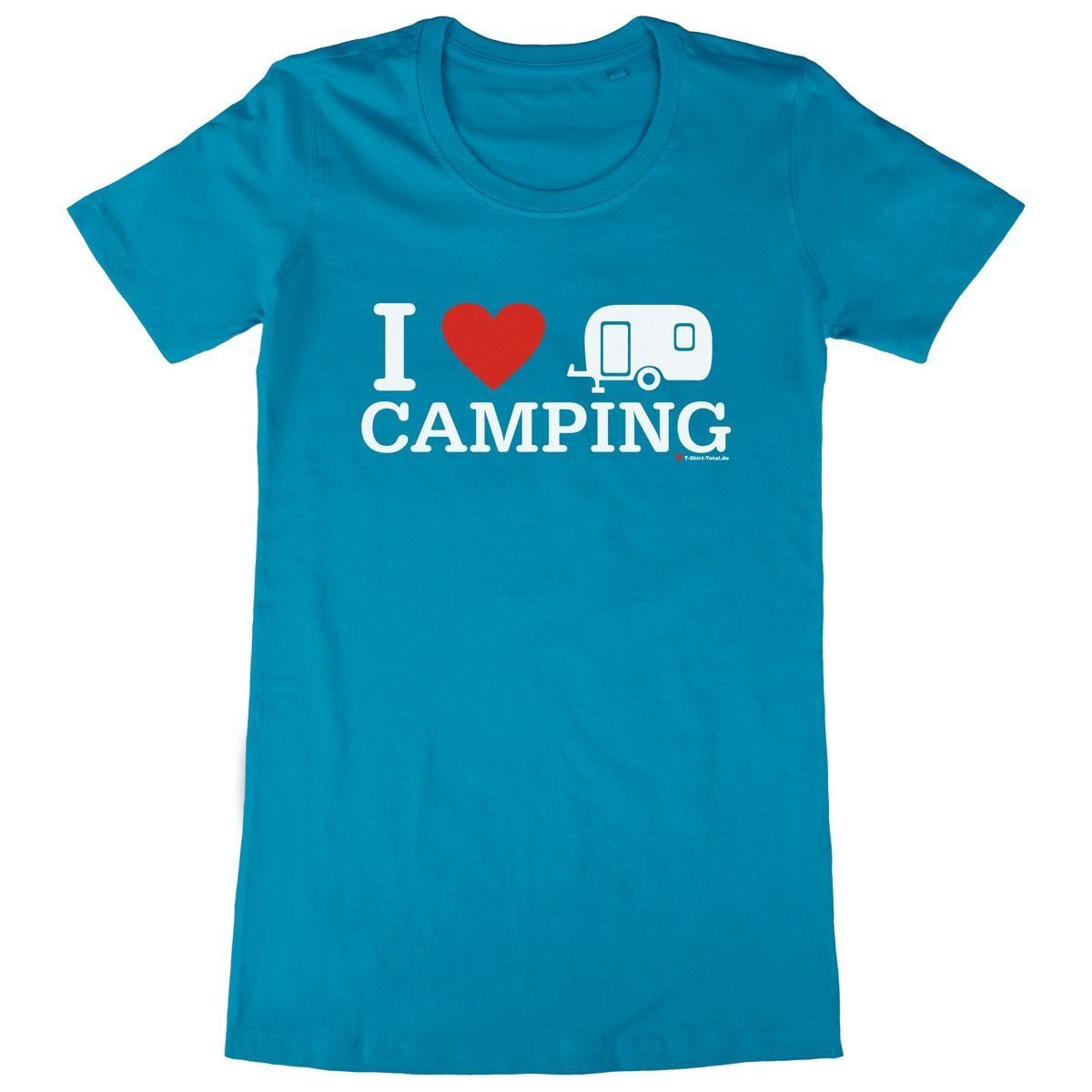 I love Camping Woman Long Shirt türkis Extra Large