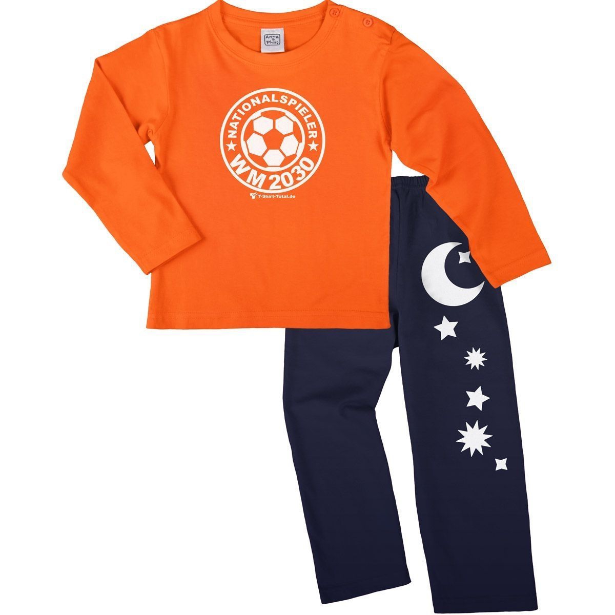 Nationalspieler 2042 Pyjama Set orange / navy 92