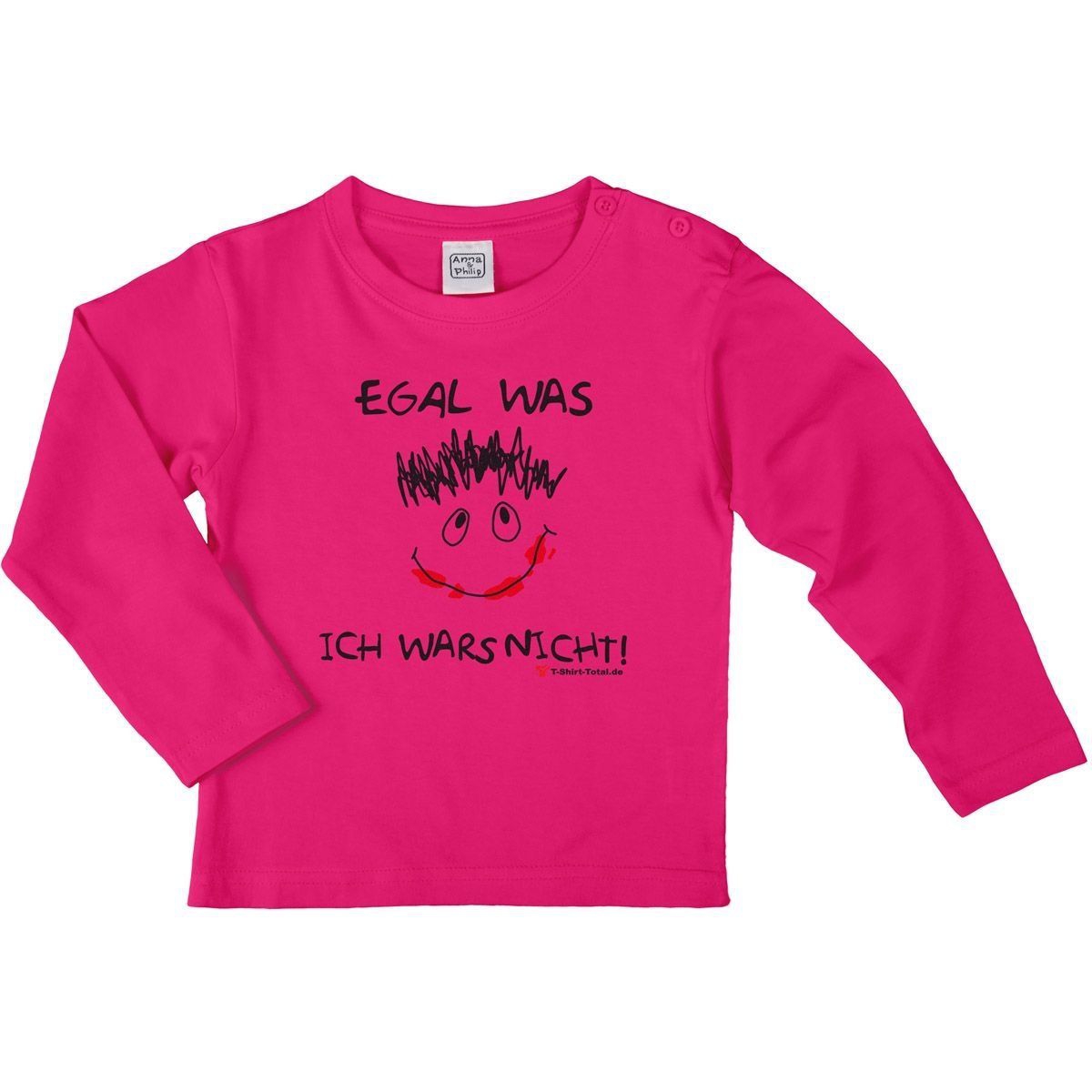 Egal was Kinder Langarm Shirt pink 56 / 62