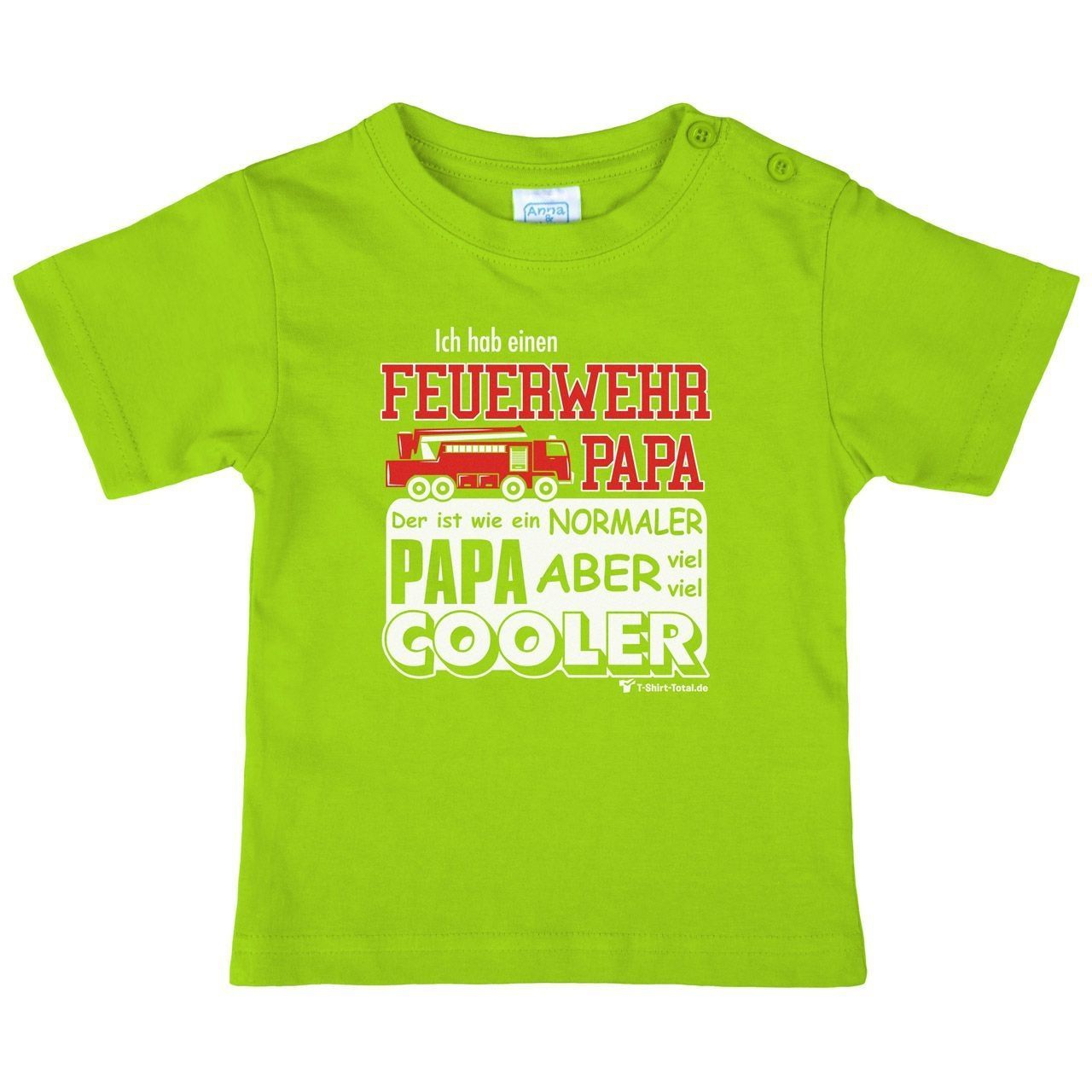 Feuerwehr Papa Kinder T-Shirt hellgrün 98
