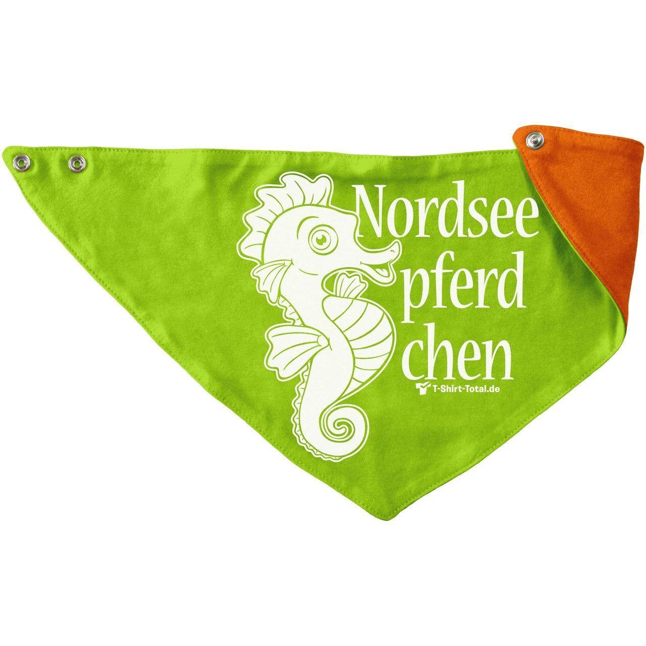 Nordseepferdchen Kinder Dreieckstuch hellgrün/orange