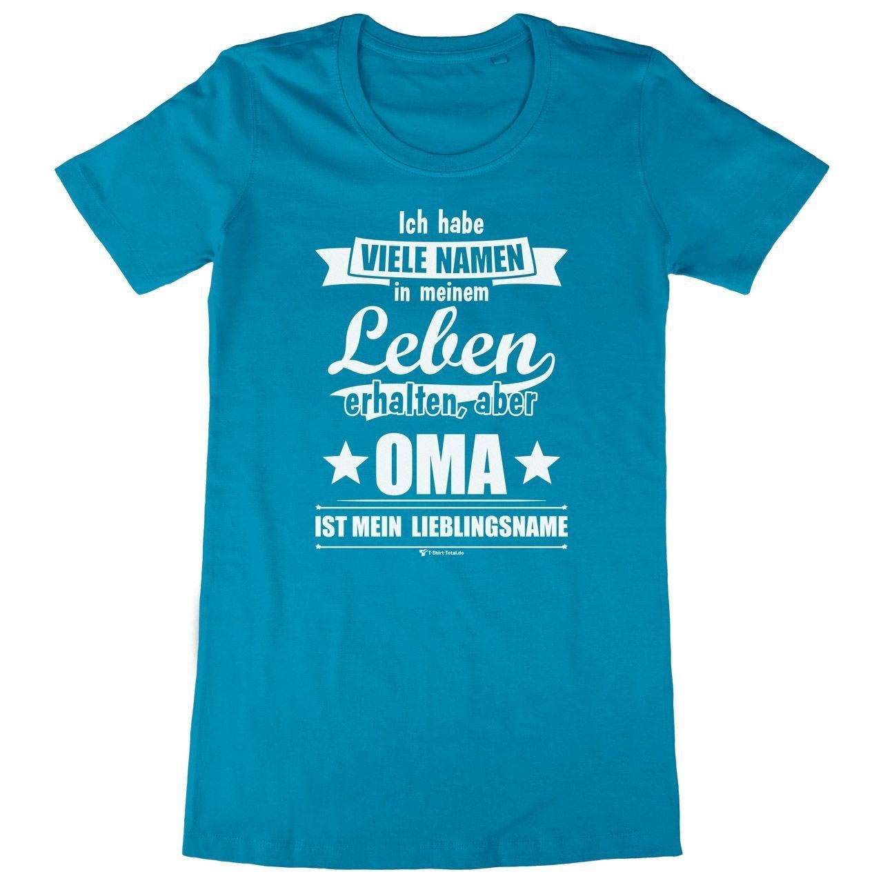 Lieblingsname Oma Woman Long Shirt türkis 3-Extra Large