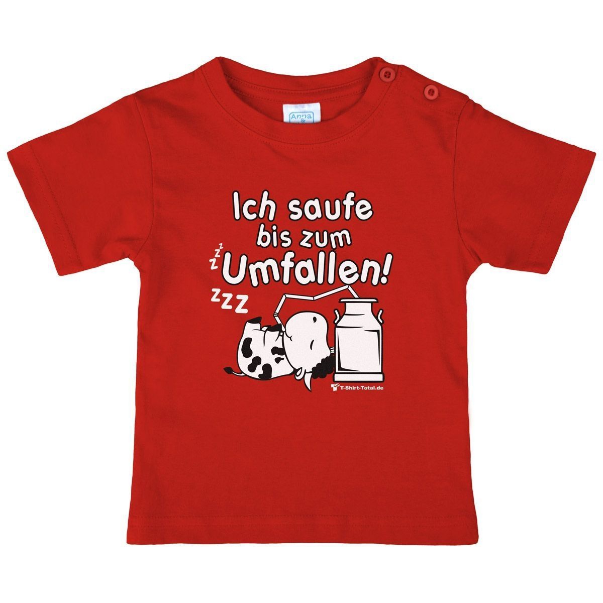 Saufe bis zum Umfallen Kinder T-Shirt rot 68 / 74