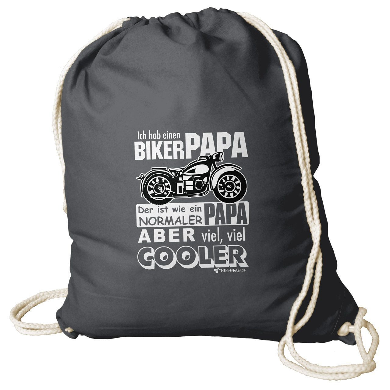 Biker Papa Rucksack Beutel grau