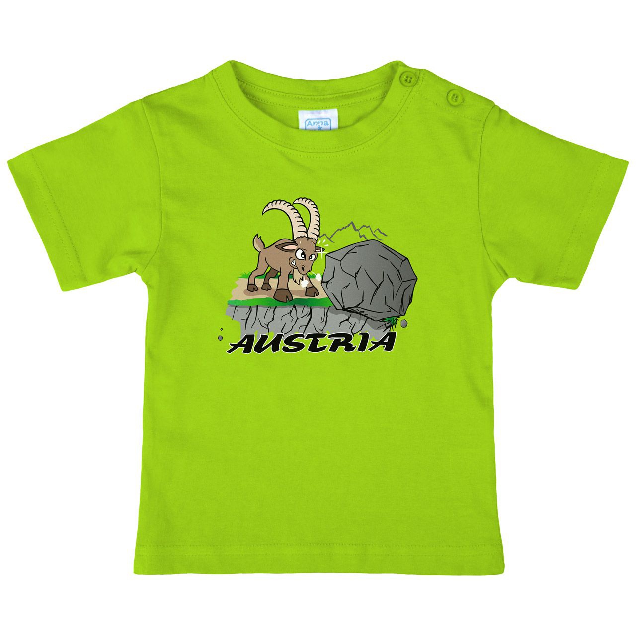 Kleiner Steinbock Felsen Austria Kinder T-Shirt hellgrün 110 / 116