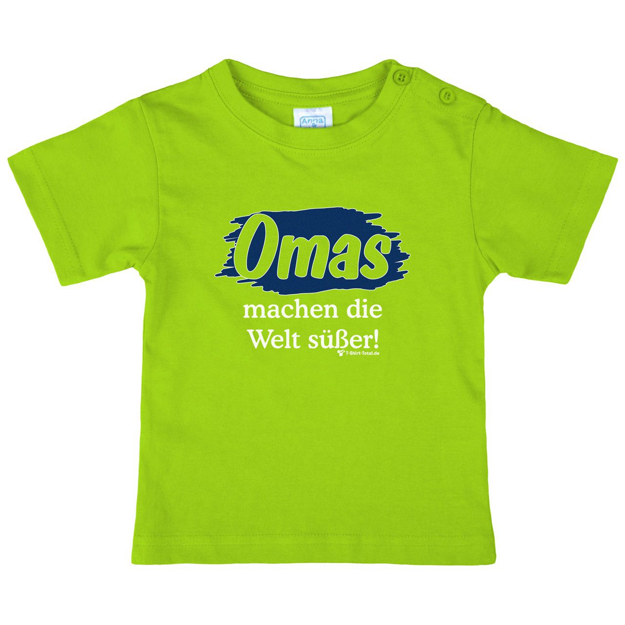 Welt süßer Oma Kinder T-Shirt hellgrün 110 / 116