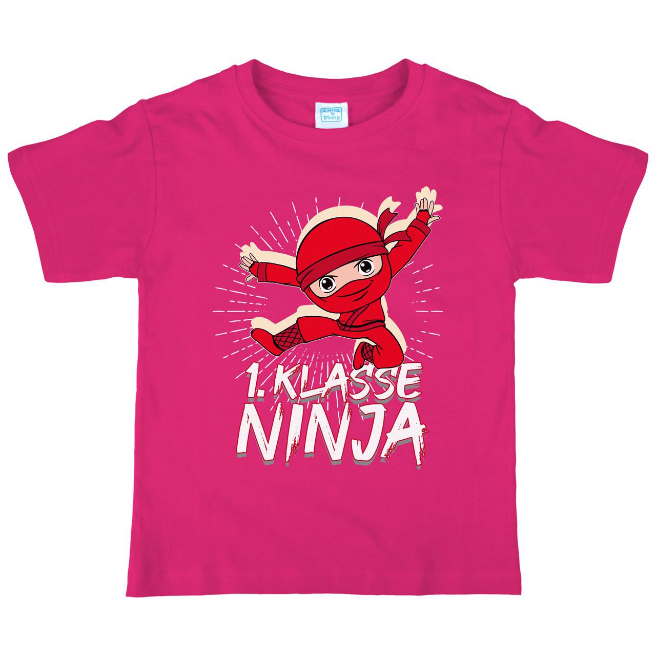 1. Klasse Ninja rot Kinder T-Shirt pink 122 / 128