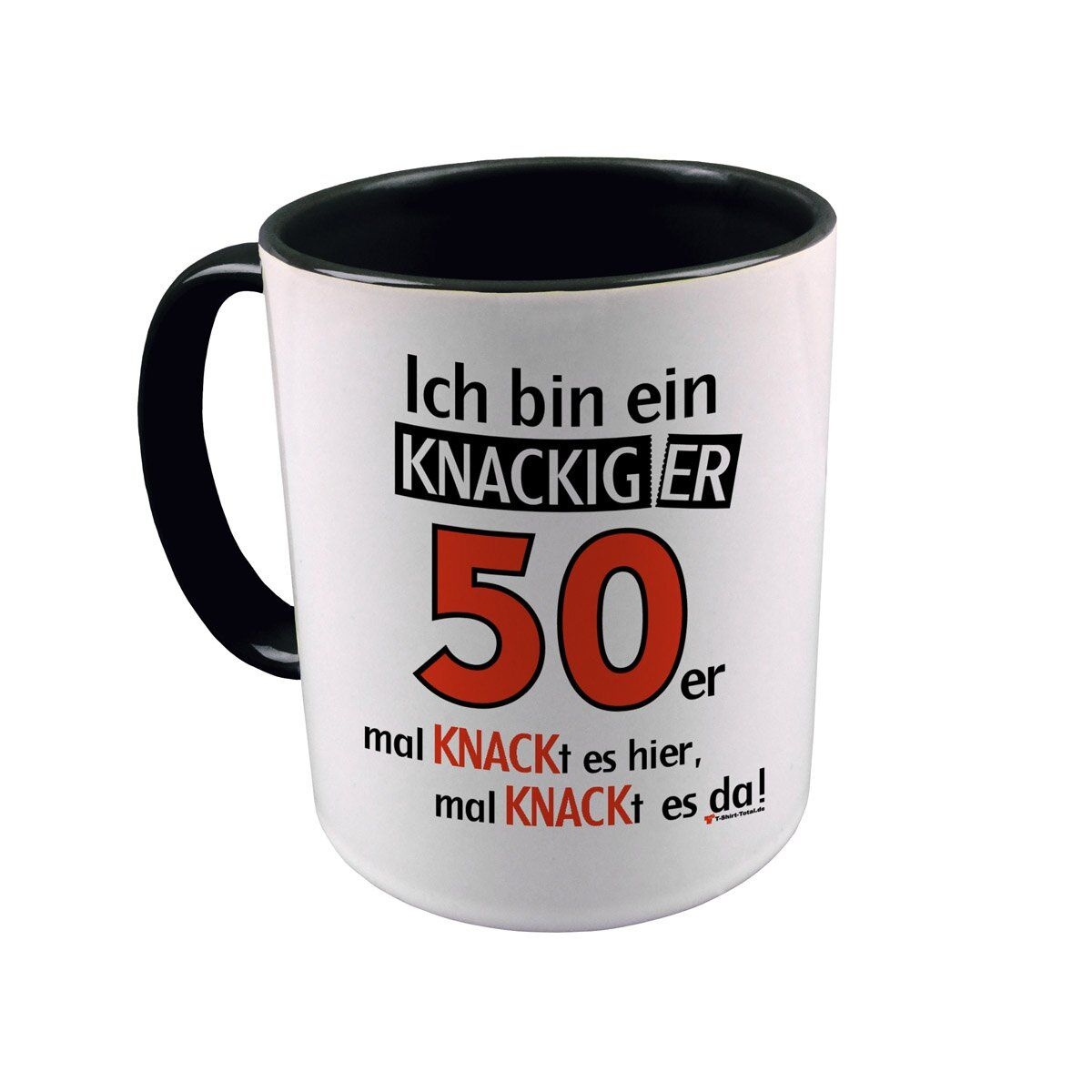 Knackiger 50er Tasse schwarz / weiß