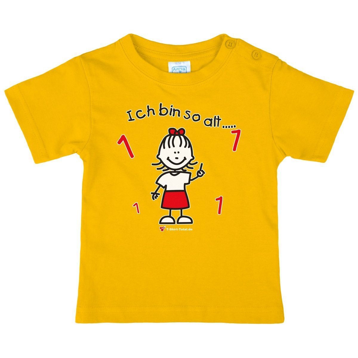 Mädchen so alt 1 Kinder T-Shirt gelb 68 / 74