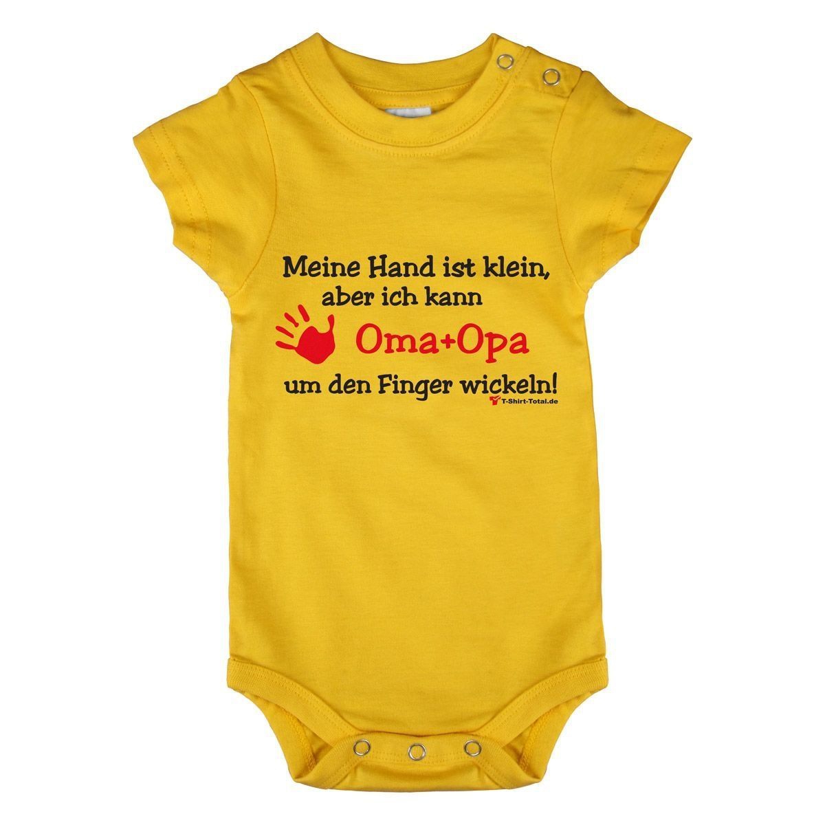 Kleine Hand Oma Opa Baby Body Kurzarm gelb 68 / 74