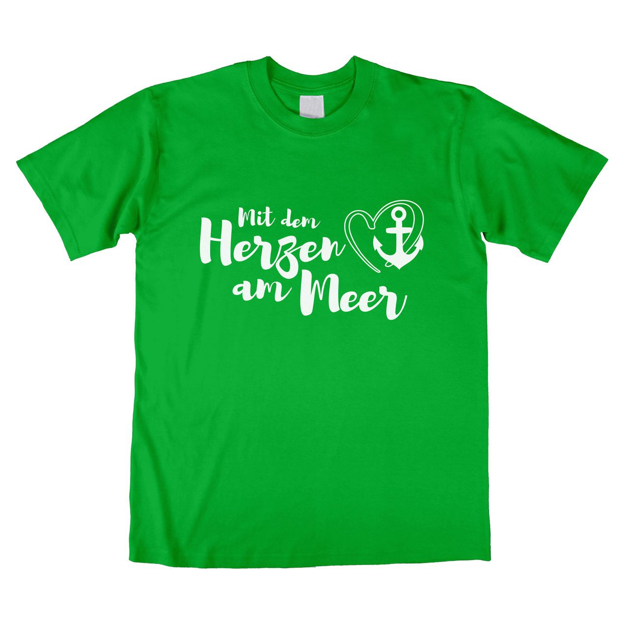 Mit dem Herzen am Meer Unisex T-Shirt grün Medium