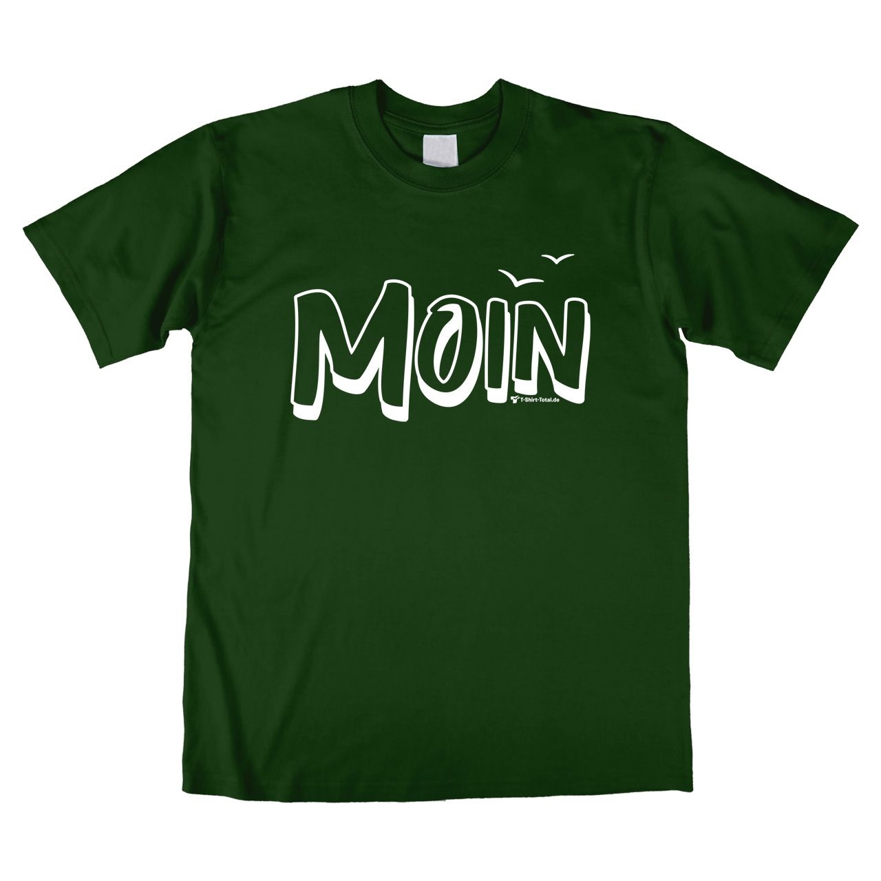 Moin mit Möwen Unisex T-Shirt dunkelgrün Large