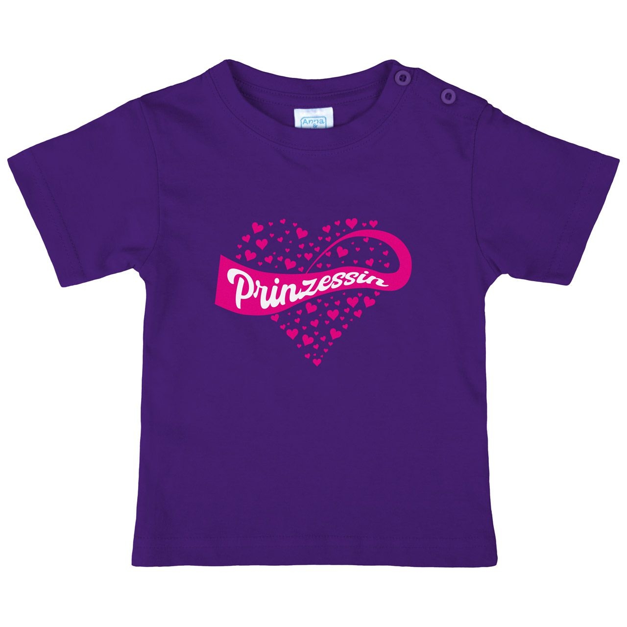 Prinzessin Herzen Kinder T-Shirt lila 68 / 74