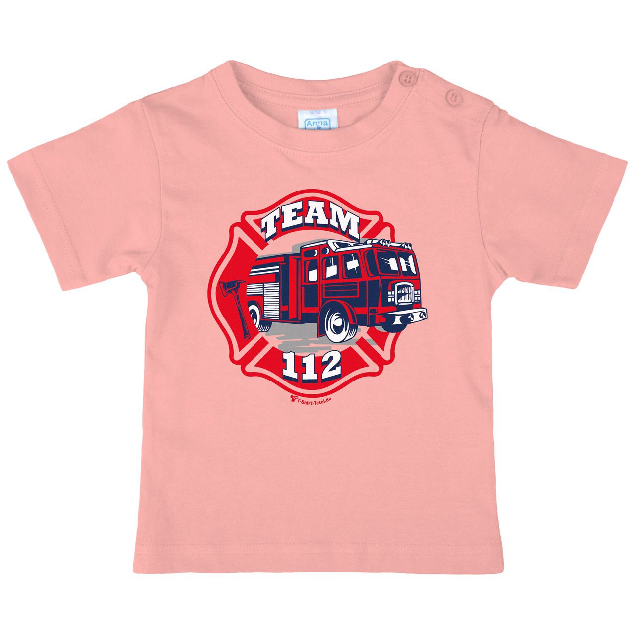 Feuerwehr Team 112 Kinder T-Shirt rosa 110 / 116