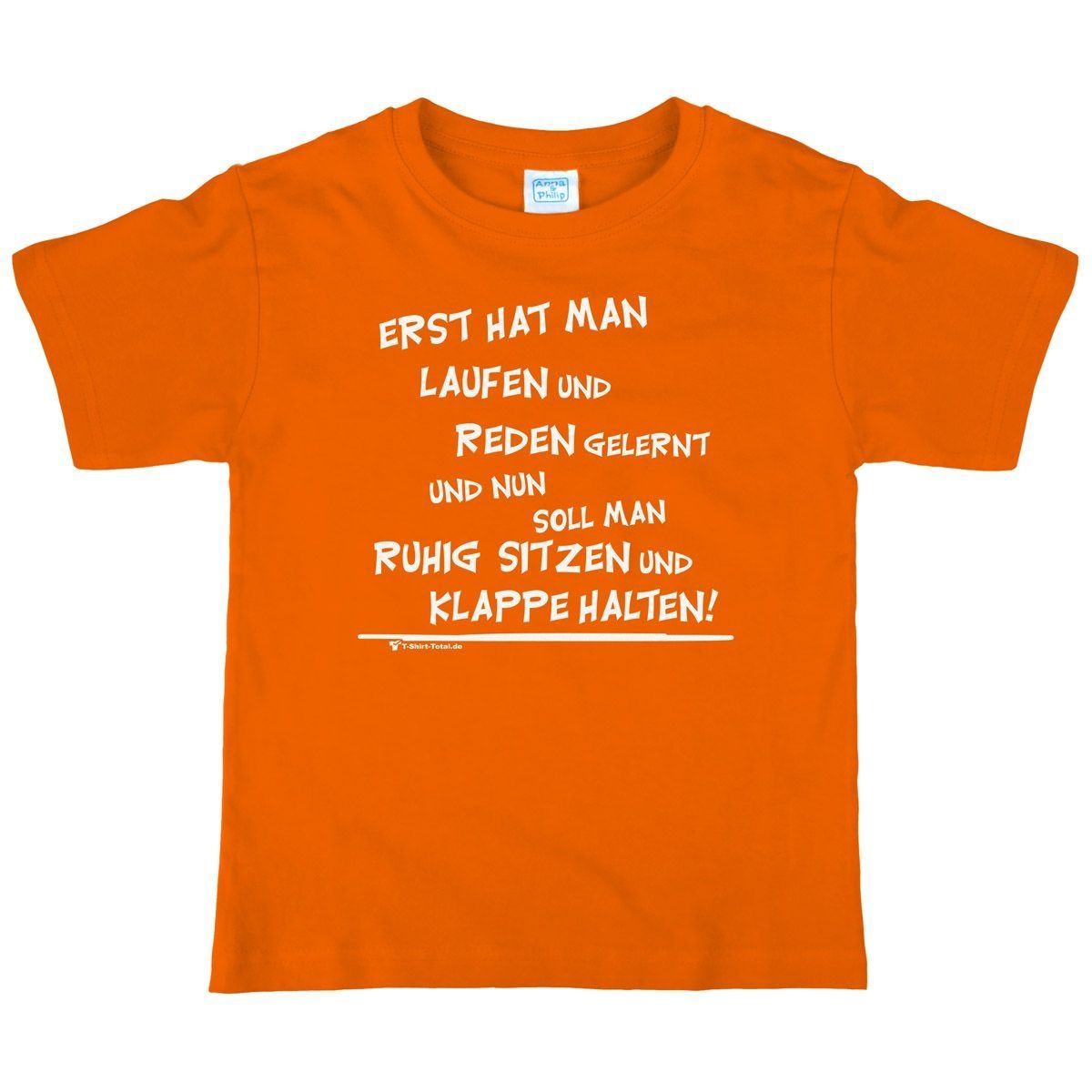 Laufen und Reden Kinder T-Shirt orange 104