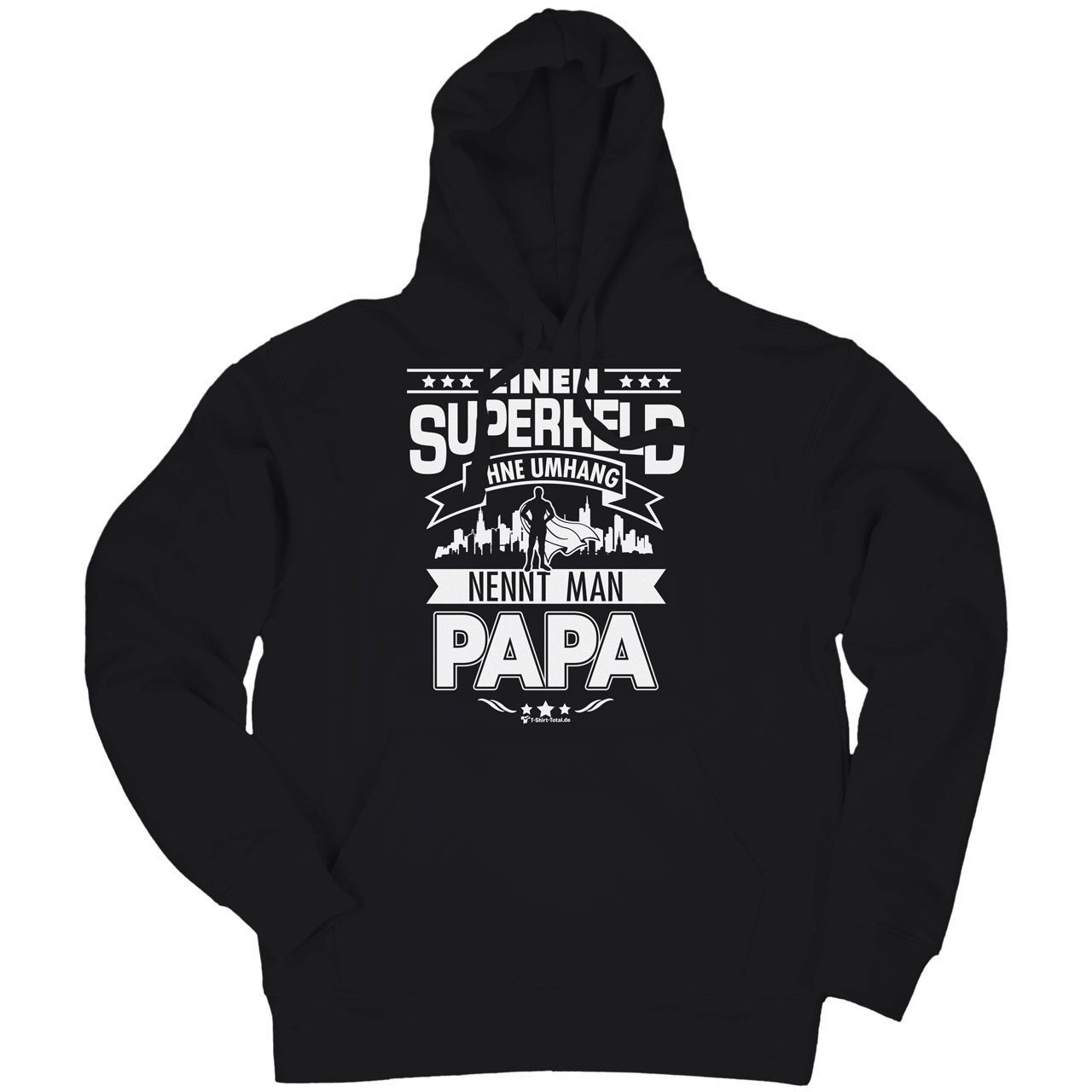 Superheld Papa Unisex Kapuzen Pulli schwarz Extra Small
