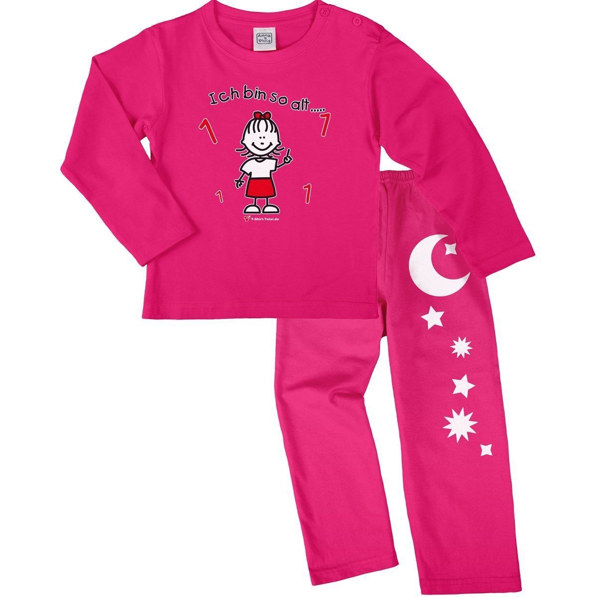 Mädchen so alt 1 Pyjama Set pink / pink 68 / 74