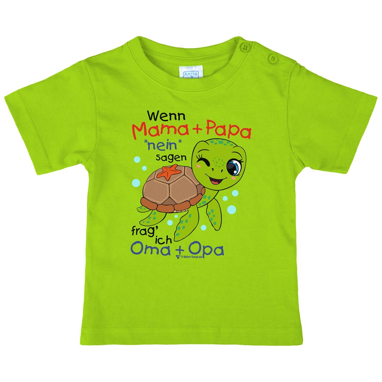 Wenn Mama und Papa nein sagen Schildkröte Kinder T-Shirt hellgrün 98