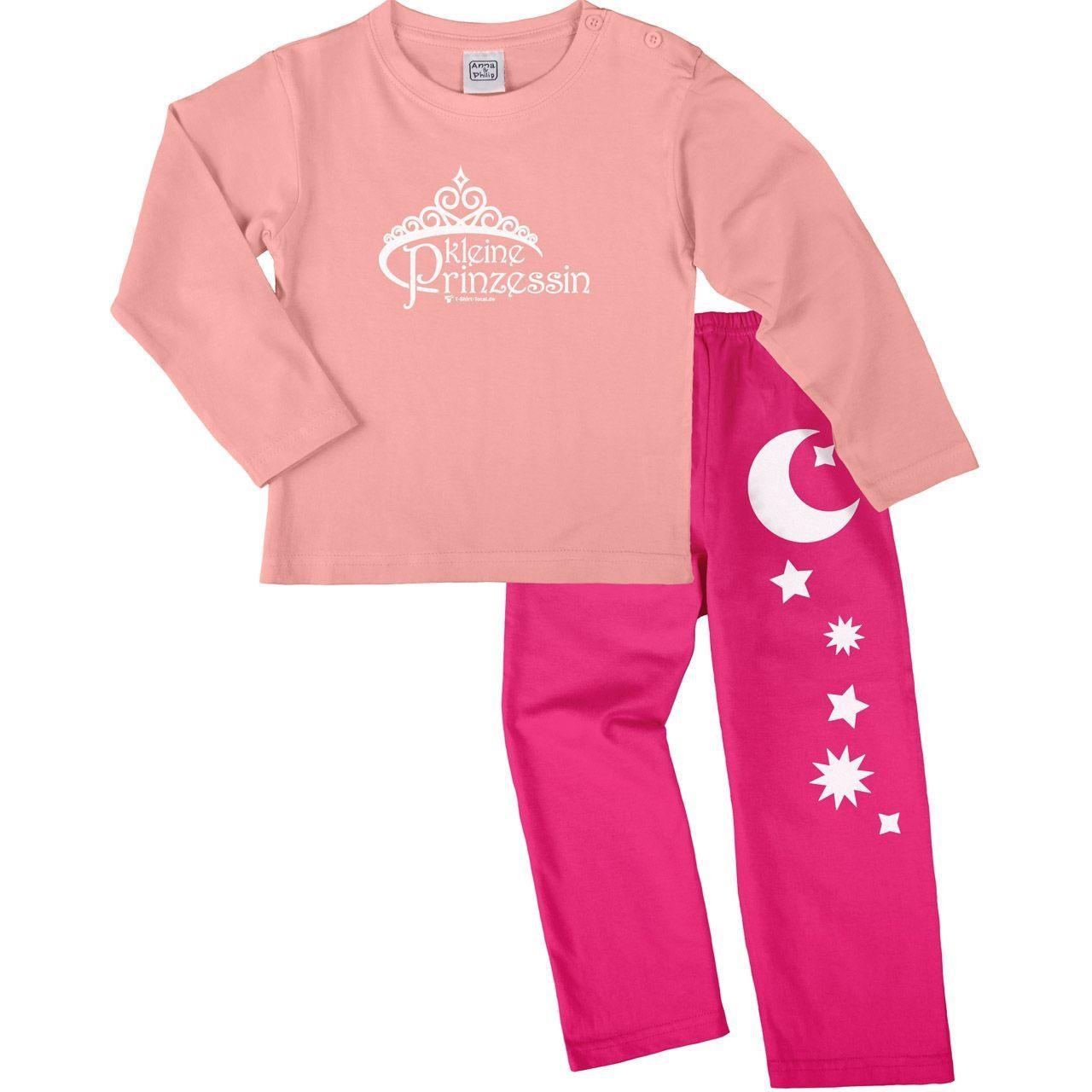Kleine Prinzessin Pyjama Set rosa / pink 134 / 140