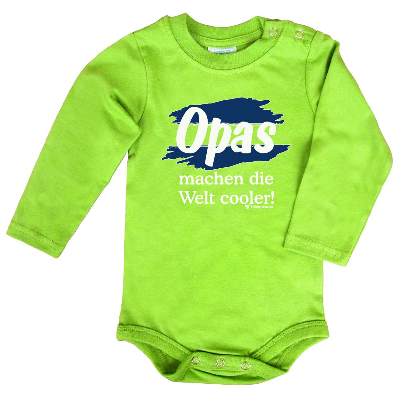 Welt cooler Opa Baby Body Langarm hellgrün 56 / 62