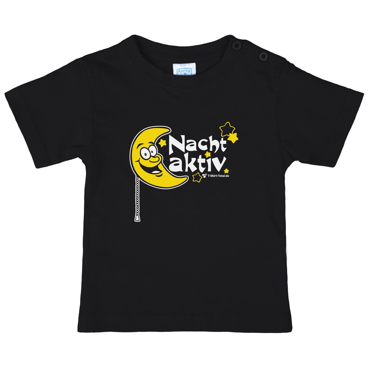 Nachtaktiv Mond Kinder T-Shirt schwarz 80 / 86