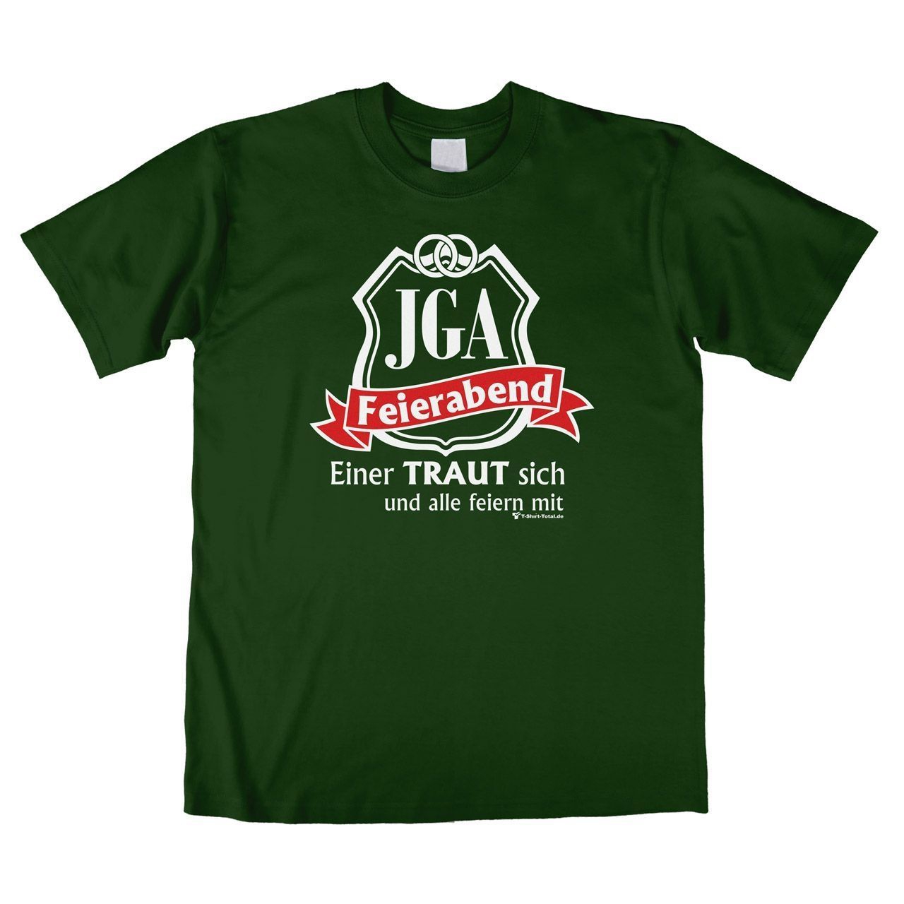 JGA Feierabend Unisex T-Shirt dunkelgrün Medium