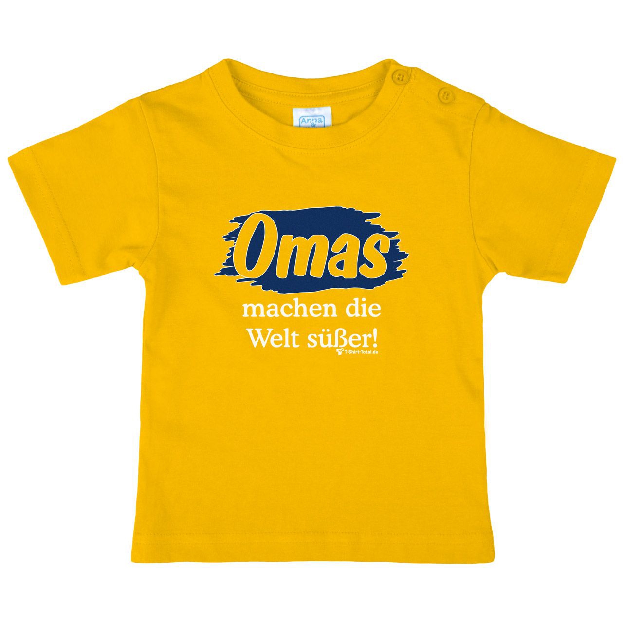 Welt süßer Oma Kinder T-Shirt gelb 110 / 116