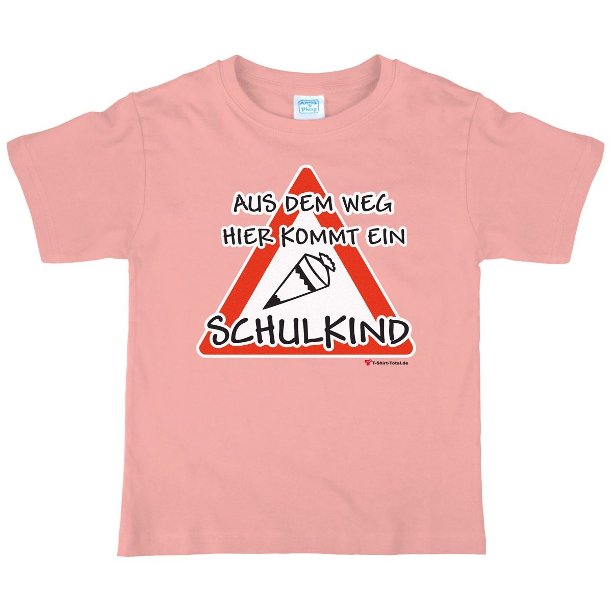 Kommt ein Schulkind Kinder T-Shirt mit Namen rosa 122 / 128