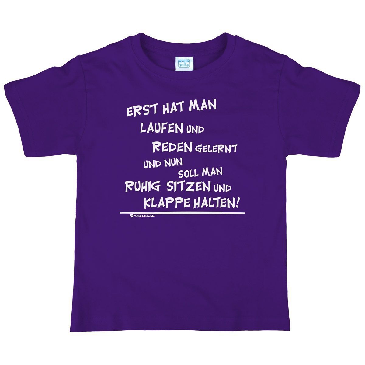 Laufen und Reden Kinder T-Shirt lila 104