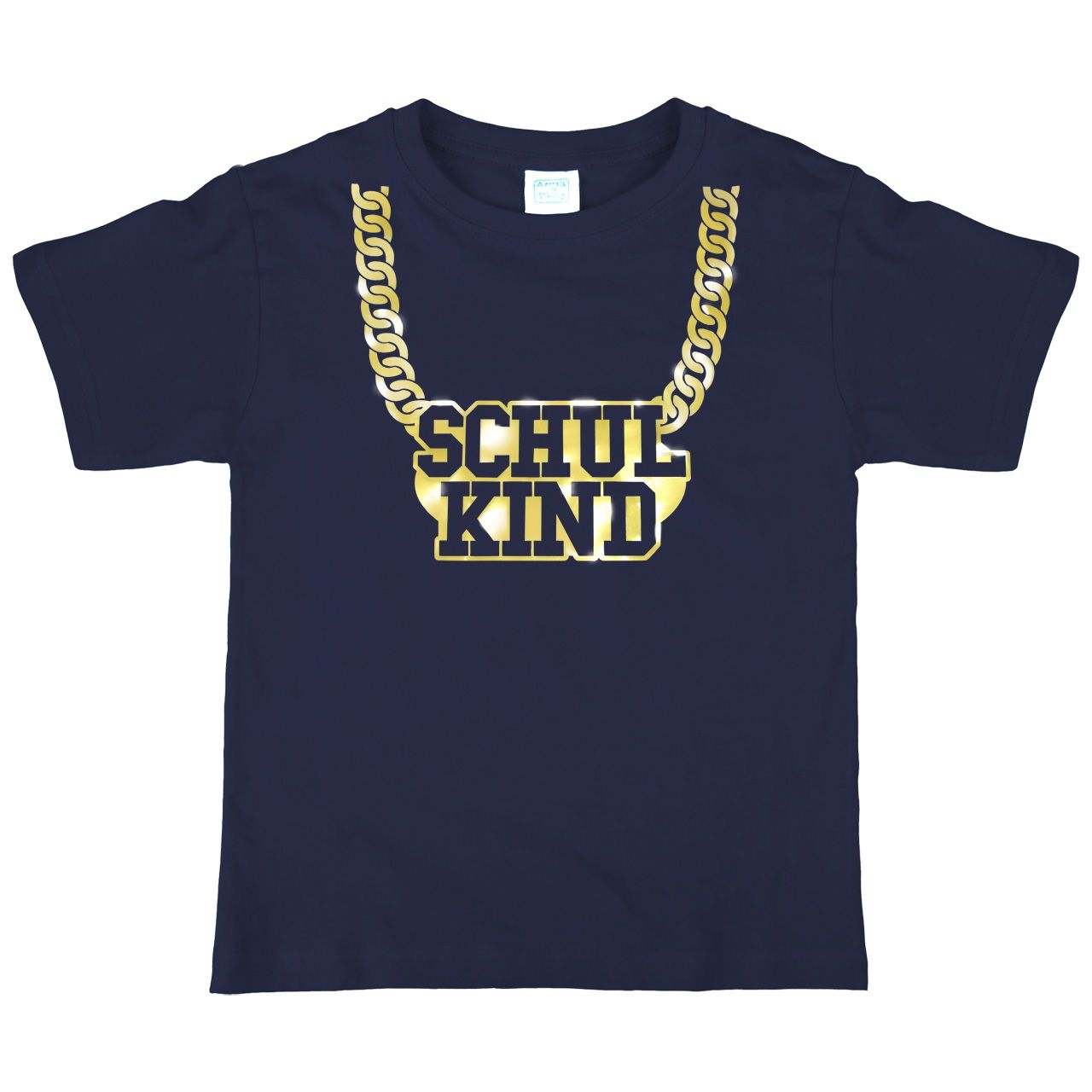Schulkind Goldkette Kinder T-Shirt navy 110 / 116
