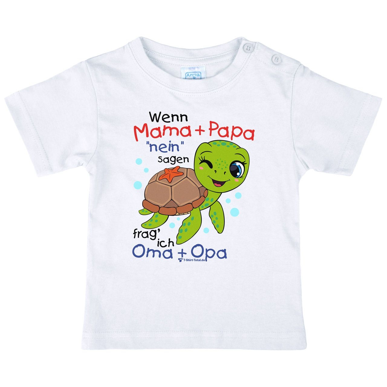 Wenn Mama und Papa nein sagen Schildkröte Kinder T-Shirt weiß 98