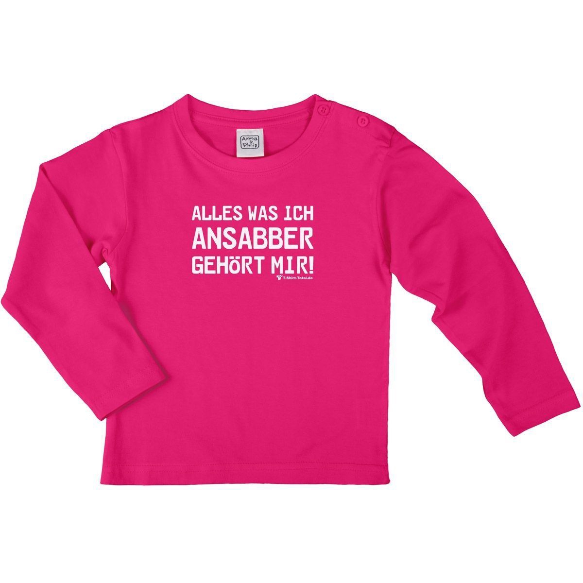 Ansabbern Kinder Langarm Shirt pink 68 / 74