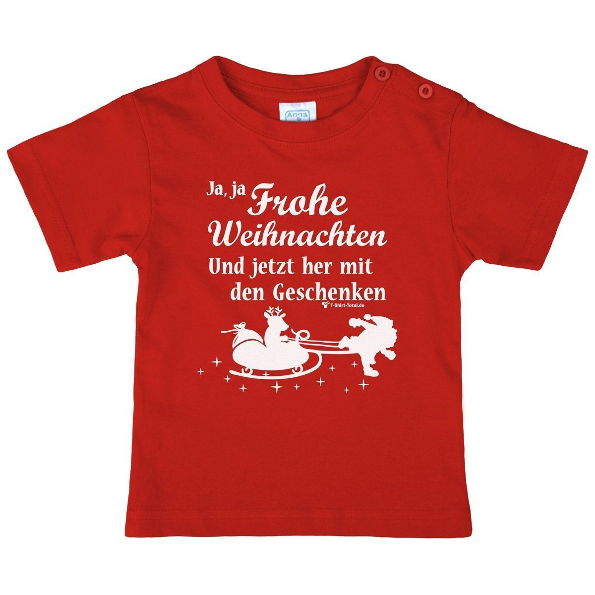 Ja ja Frohe Weihnachten Kinder T-Shirt rot 98