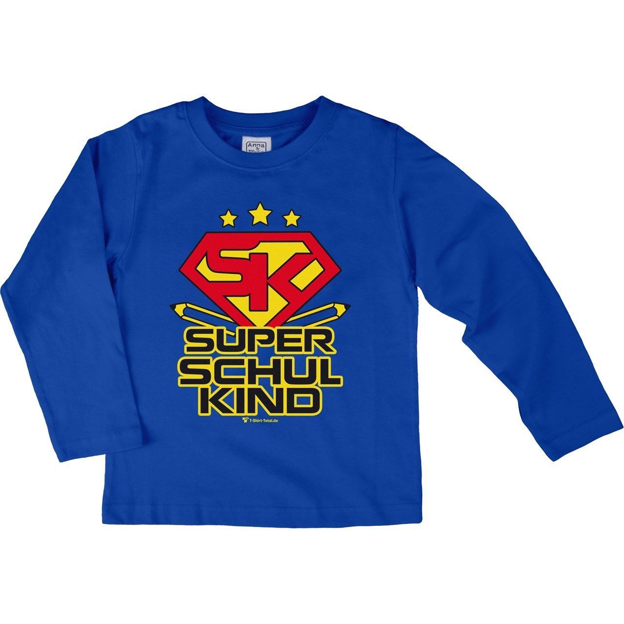 Super Schulkind Kinder Langarm Shirt royal 134 / 140
