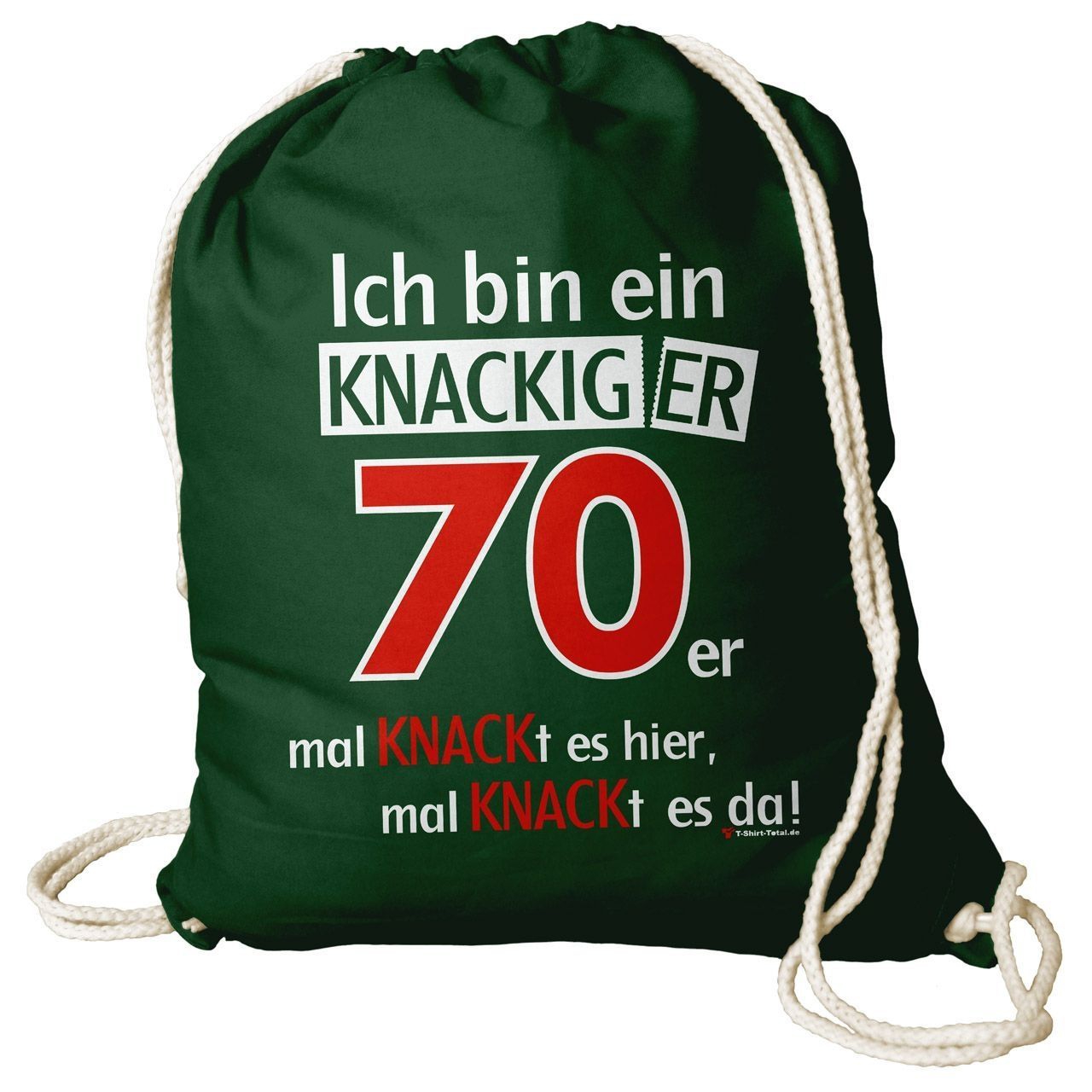 Knackiger 70er Rucksack Beutel dunkelgrün