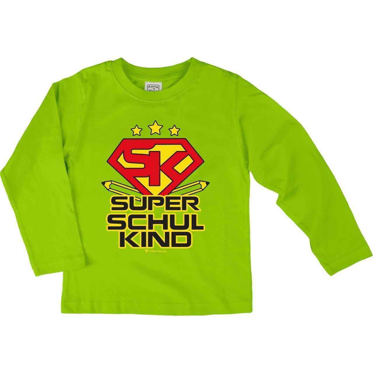 Super Schulkind Kinder Langarm Shirt hellgrün 134 / 140