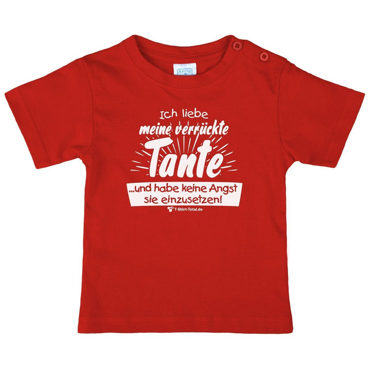 Verrückte Tante Kinder T-Shirt rot 146 / 152