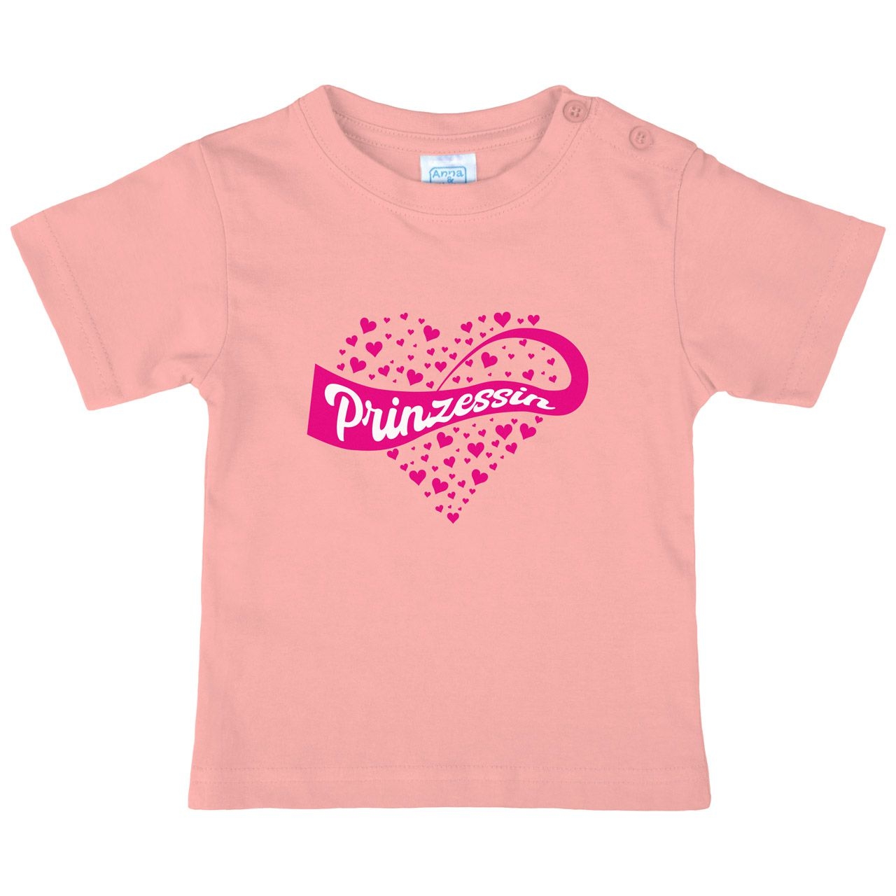 Prinzessin Herzen Kinder T-Shirt rosa 68 / 74