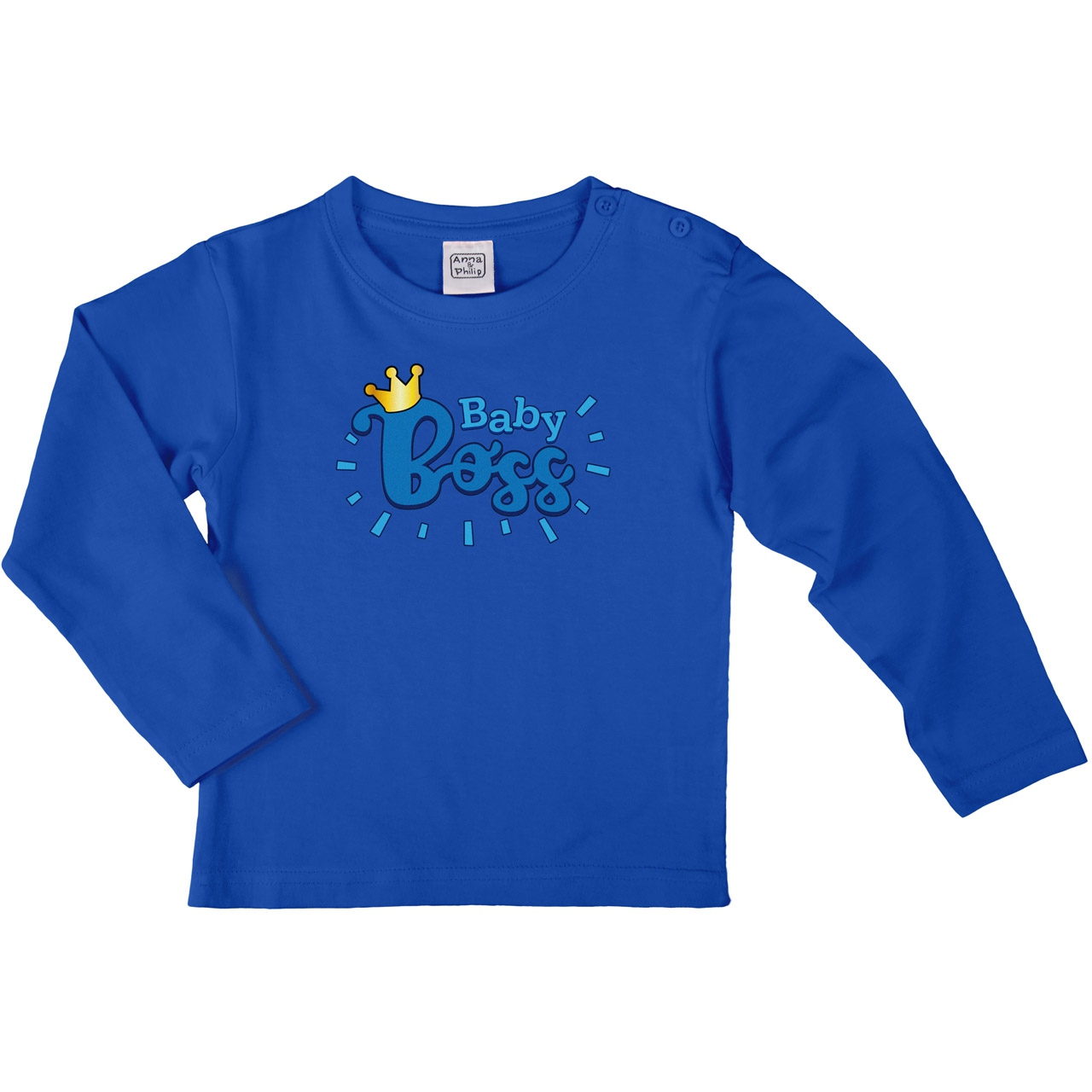 Baby Boss Blau Kinder Langarm Shirt royal 56 / 62
