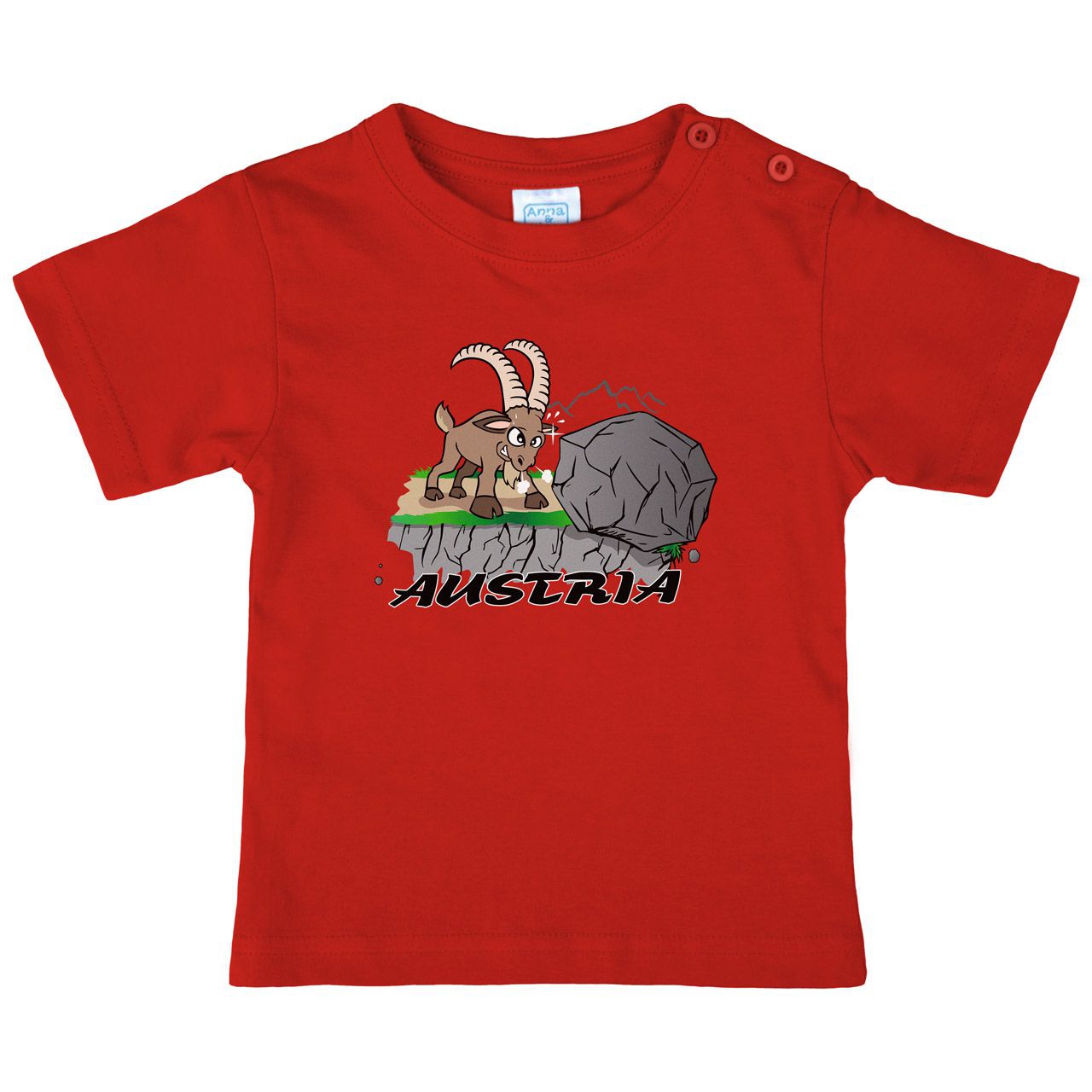 Kleiner Steinbock Felsen Austria Kinder T-Shirt rot 110 / 116