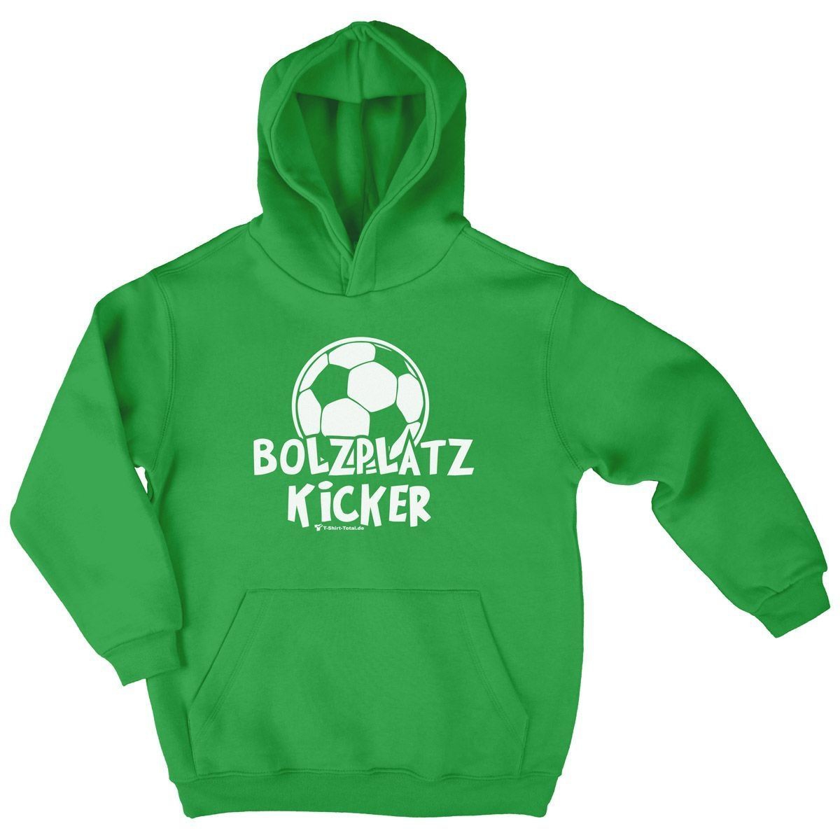 Bolzplatz Kicker Kinder Kapuzen Pulli grün 122 / 128