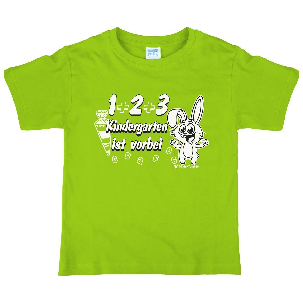 1 2 3 Kindergarten vorbei Kinder T-Shirt hellgrün 122 / 128