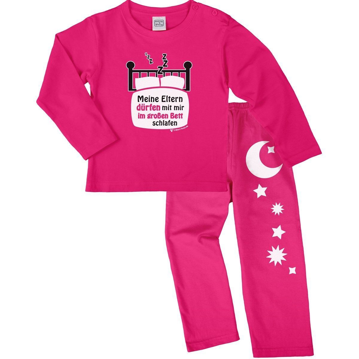Im großen Bett schlafen Pyjama Set pink / pink 92