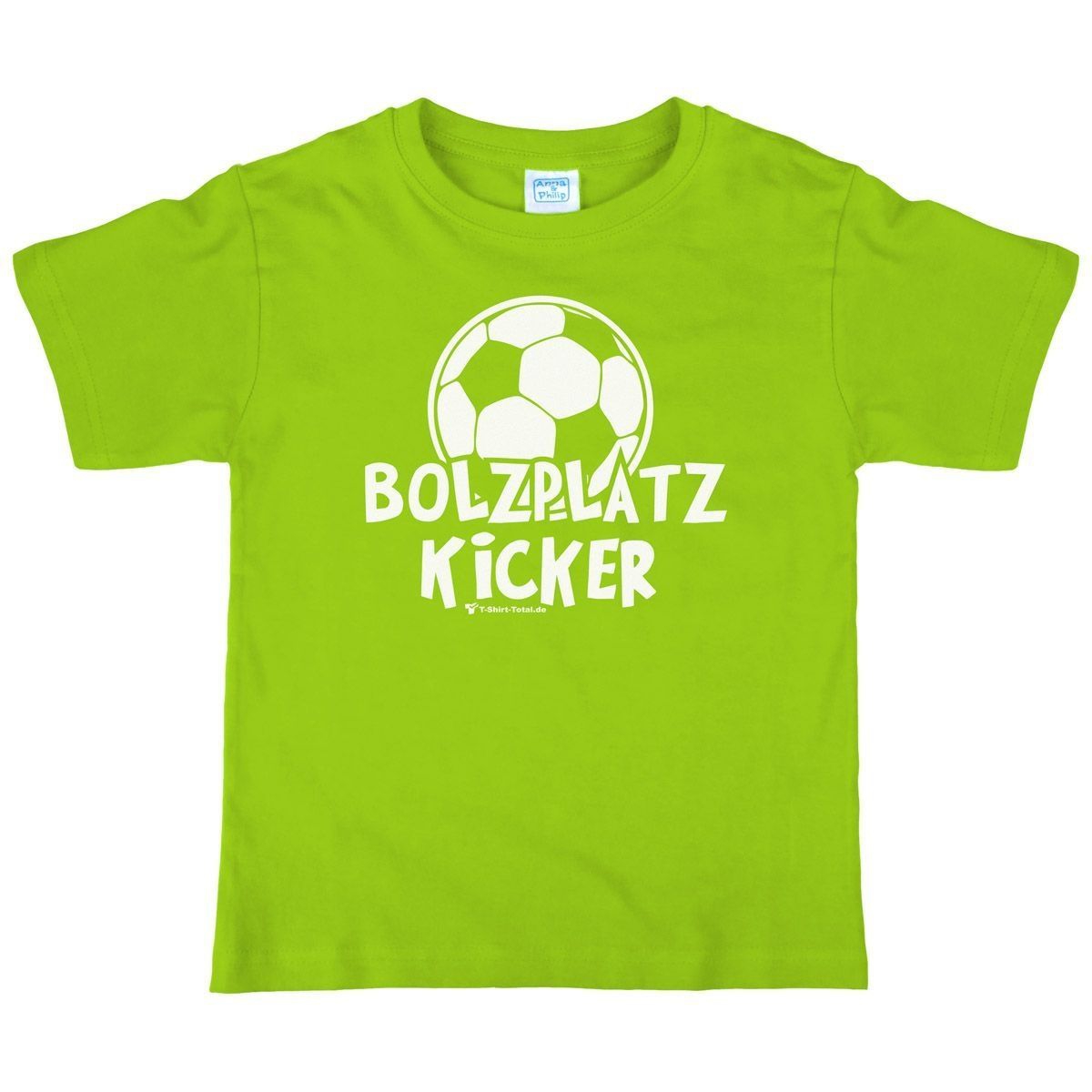 Bolzplatz Kicker Kinder T-Shirt hellgrün 134 / 140
