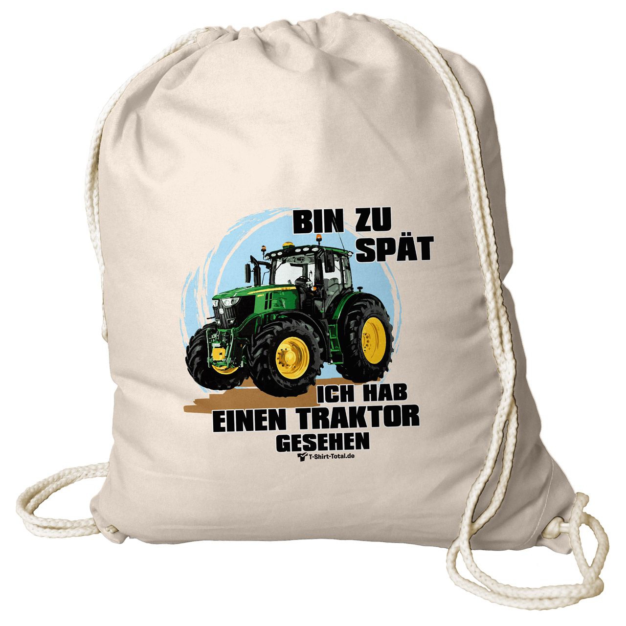 Hab einen Traktor Baumwoll Rucksack natur