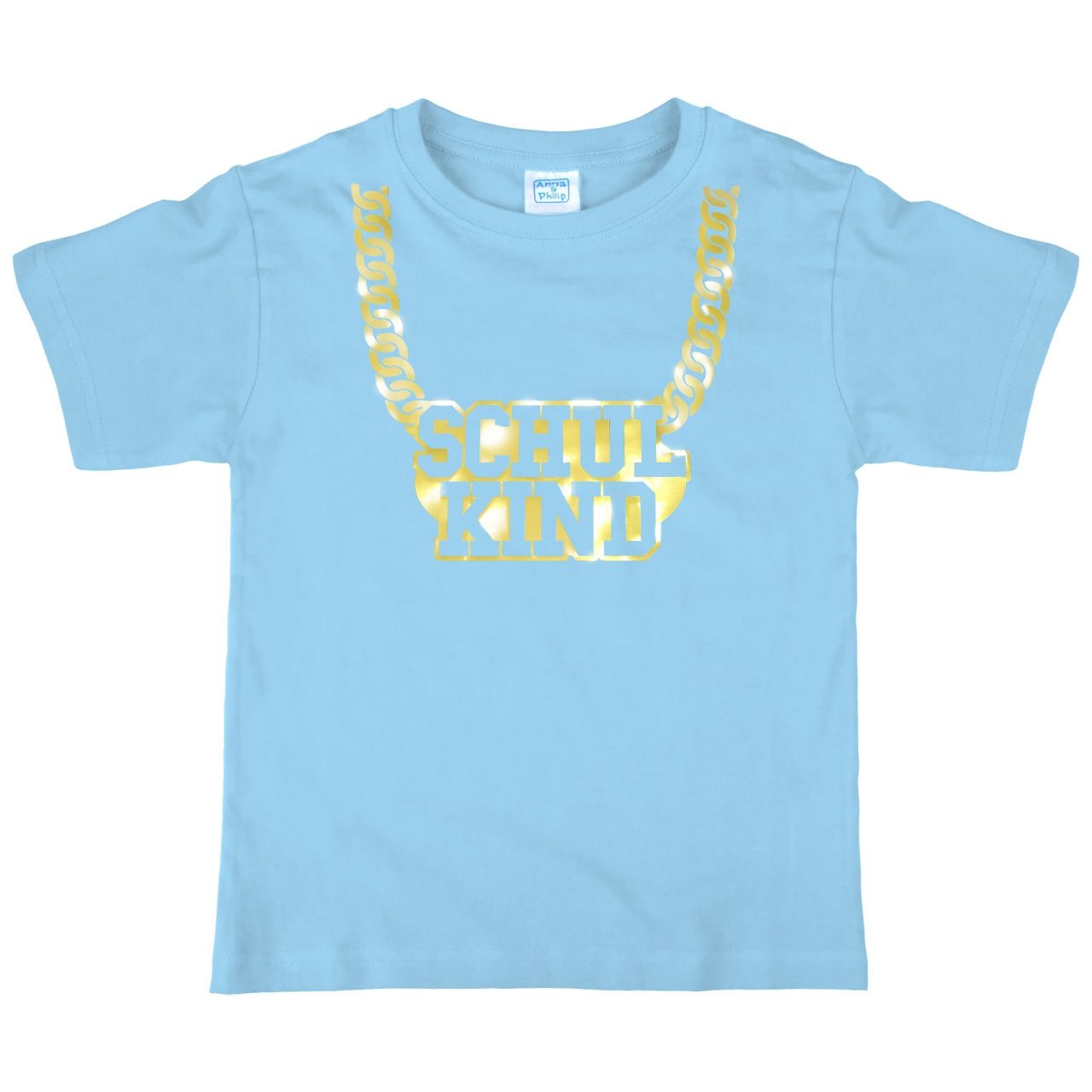 Schulkind Goldkette Kinder T-Shirt hellblau 110 / 116