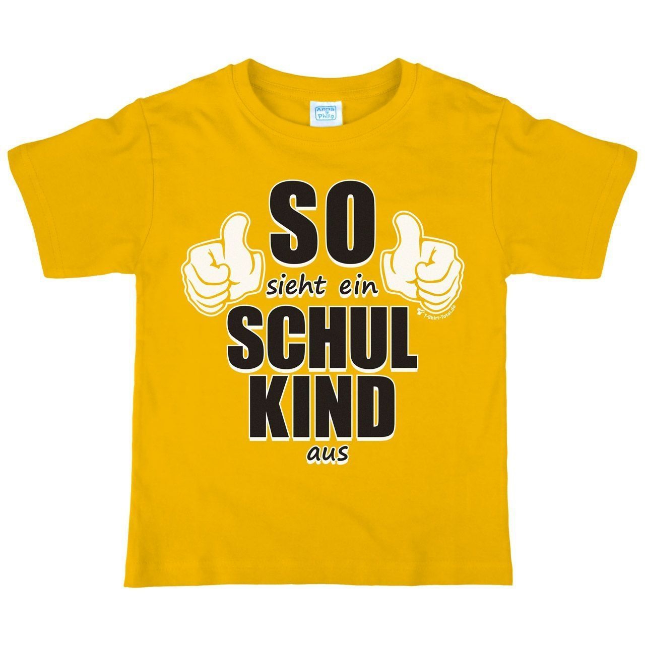 So sieht ein Schulkind aus Kinder T-Shirt gelb 122 / 128