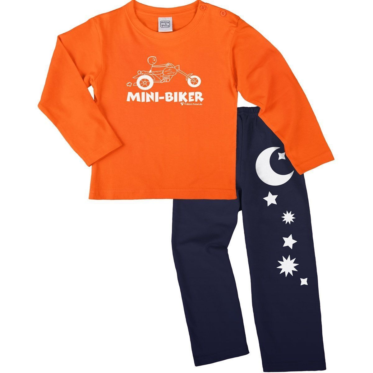 Mini Biker Pyjama Set orange / navy 122 / 128